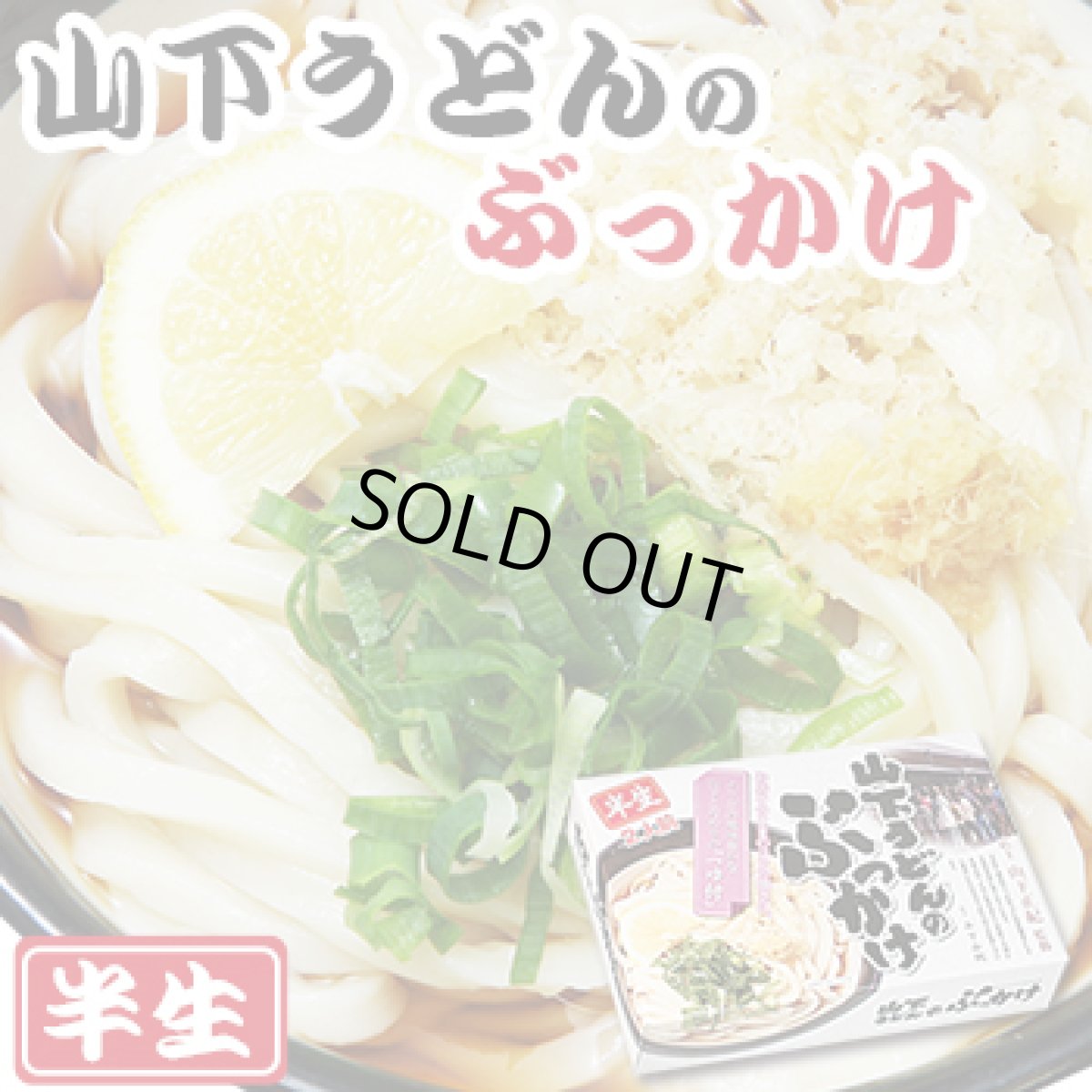 画像1: 山下うどん  ぶっかけうどん  讃岐うどん2食入（半生麺、箱） (1)